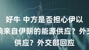 好牛 中方是否担心伊以冲突影响来自伊朗的能源供应？外交部回应